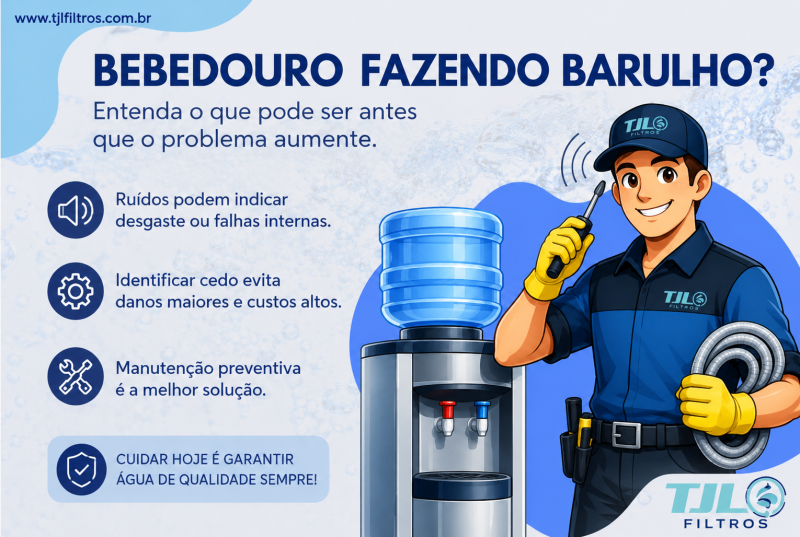 Bebedouro fazendo barulho? Entenda o que pode ser antes que o problema aumente